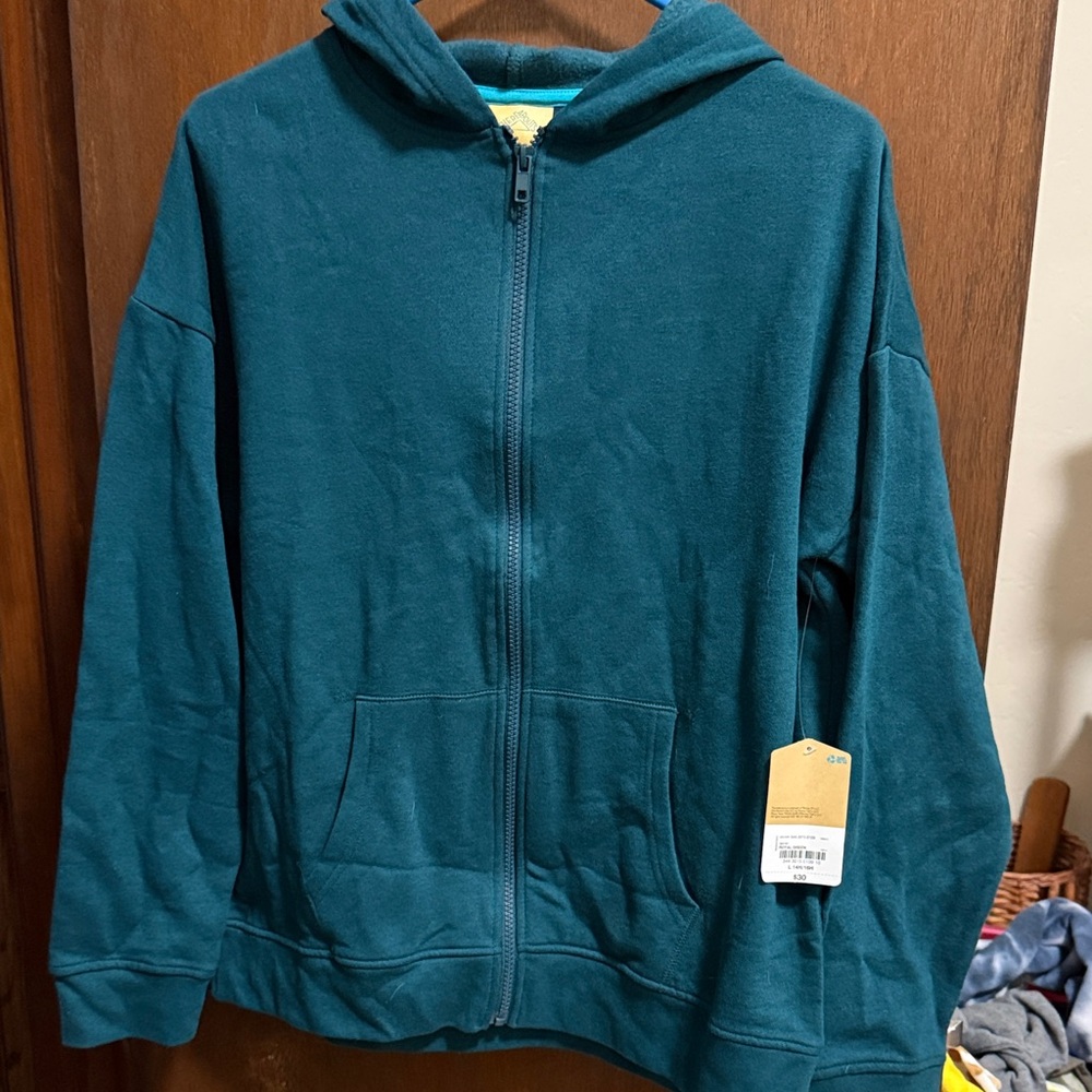 Cozy Teal Kids Zip-Up Hoodie